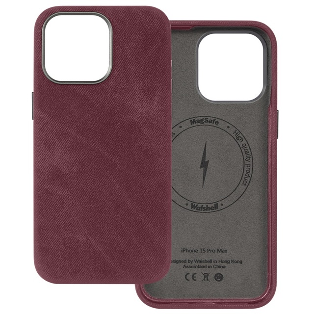 Wholesale Flying Denim Leather Magnetic Wireless Charging Shockproof Mobile Phone Case for 13/14/15 Pro Max