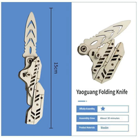 Couteau pliant papillon à lame articulée, modèle de puzzle en bois à assembler, jouet éducatif, style CSGO, couteau de jeu à assembler