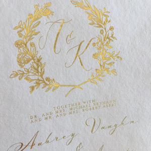 Cotton <b>Paper</b> Gold Foil Stamping <b>Handmade</b> flurry Edge Special <b>Paper</b> Wedding Invitations Card - Product Image 2