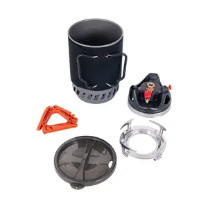 Khẩn Cấp & Survival 2 Trong 1 Backpacking Cắm Trại Bếp Ngoài Trời Nấu Ăn Hệ Thống Kit Xách Tay Trại Bếp Gas Burner Với Nồi