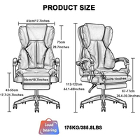 Chaise de bureau ergonomique pivotante à roulettes avec dossier haut réglable en cuir PU pour le travail à domicile