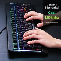 Clavier mécanique programmable pleine taille Lk169 DAREU pour ordinateur de bureau/ordinateur portable, filaire, rétroéclairage LED, touches bicolores annotées