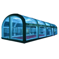 Carpa Inflable Personalizada con Luces LED, Carpa Portátil Grande para Fiestas, Bodas, Exposiciones, Estructura Exterior Inflable Transparente