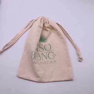 Reusable White Cotton Linen <b>Pouch</b> Soft Clothes Dust <b>Pouch</b> <b>Drawstring</b> Fabric Custom Logo Craft Bags - Product Image 5