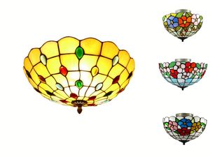 Vendita all'ingrosso e diretta di paralumi in vetro colorato a mosaico colorato in stile <span class=keywords><strong>Tiffany</strong></span> Lampada a sospensione lampadari a LED da 12 pollici - Product Image 4