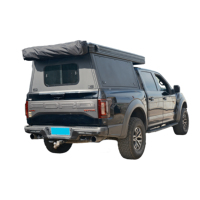Coque de camping-car robuste en fibre de verre isolée avec toit relevable et auvent tout-terrain pour F-150