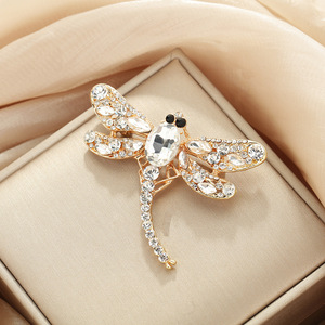 Broche de Aleación con Forma de Libélula e Incrustaciones de Cristal para Mujer, Accesorio para Fiestas - Product Image 3