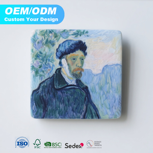 מותאם אישית רטרו סגנונות 3d העולם ציורים מפורסמים שרף מקרר מגנט - Product Image 3