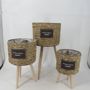 Panier de rangement de jacinthe en pieds naturels, vente en gros, taille personnalisée, tissage vietnamien avec poignée, vente en gros - Product Image 4