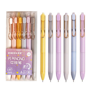 दूध चाय मोरांदी तटस्थ कलम रचनात्मक छात्र 0.5mm हस्ताक्षर जेल पेन सेट 6 टुकड़े - Product Image 2