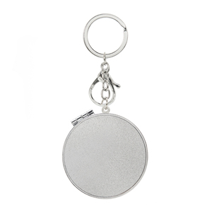 Miroir de poche mignon imprimé tête de panda Kawaii, rose, rond, pliable, double face, en verre HD, miroir de maquillage, porte-clés, breloque de sac, en gros - Product Image 3