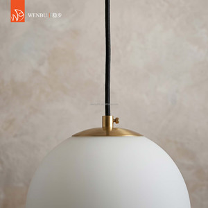 Lámpara colgante de globo de alabastro español, latón, para isla de cocina, comedor. - Product Image 2