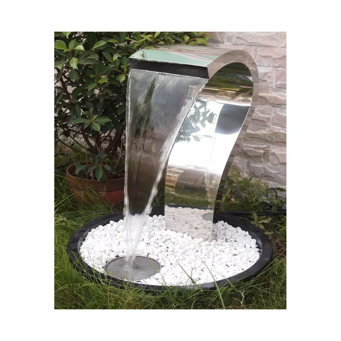Garden Water Feature Metal Crafts Stainless Steel Fountains Water Spout