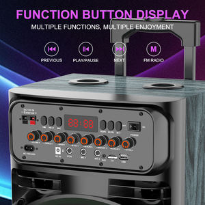 Sing-e JQS9033 double haut-parleur Bluetooth sans fil KTV karaoké DJ haute puissance de 10 pouces avec éclairage LED RVB - Product Image 3