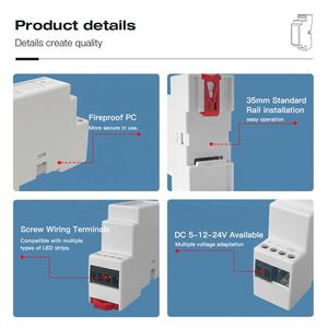 2026 BARU Gledopto WIFI ESP32 DIN Rail WLED dengan Mic Digital LED Controller GL-<span class=keywords><strong>DR</strong></span>-010WL Arus Input 10 a Maks Kontrol APP - Product Image 3