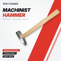 Marteau de mécanicien Sky Hammer 300g 400g, tête en acier à pointe croisée, manche en bois, pour atelier