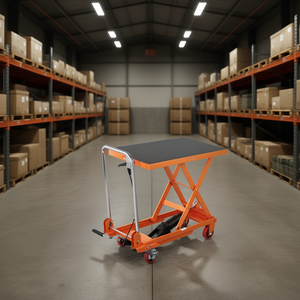 รถเข็นยกไฮดรอลิกแบบกรรไกรเดี่ยว รับน้ำหนักได้ 330 ปอนด์ ความสูง 28.5 นิ้ว แบบแมนนวล สำหรับการขนย้ายวัสดุ - Product Image 2