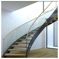 Escalier flottant incurvé minimaliste Prima, gain de place, pour l'intérieur des maisons en duplex