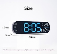 Horloge murale LED grand écran Huayang 5502, affichage multifonctionnel, température, date, semaine, minuterie, télécommande pour salon