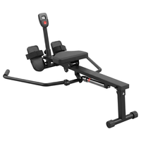 Rameur hydraulique pliable à résistance réglable avec pédale antidérapante pour entraînement à domicile