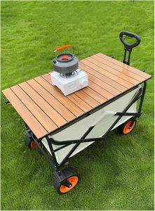 Chariot pliable portable avec porte-gobelets, chariot utilitaire de jardin pour la famille, le patio, le parc, le <span class=keywords><strong>camping</strong></span>, les voyages - Product Image 4
