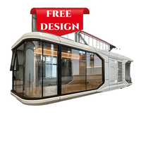 Villa de bureau préfabriquée portable 20ft 40ft, conteneur-capsule spatiale verte personnalisée, cabine-pod, maison de luxe