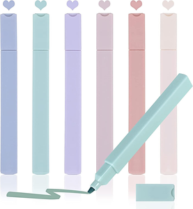 Wholesale Custom <b>Cute</b> Multicolor Highlighter Pen 12 Pastel Colors Macaron Highlighter Pen With Custom LOGO - Product Image 1