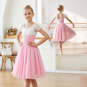 AL-S0117 Abito da Balletto Lungo Bianco <span class=keywords><strong>e</strong></span> Rosa Romantico, Costume da Palcoscenico Ricamato, Abbigliamento da Danza Direttamente dalla Fabbrica per Spettacoli <span class=keywords><strong>e</strong></span> Competizioni - Product Image 1