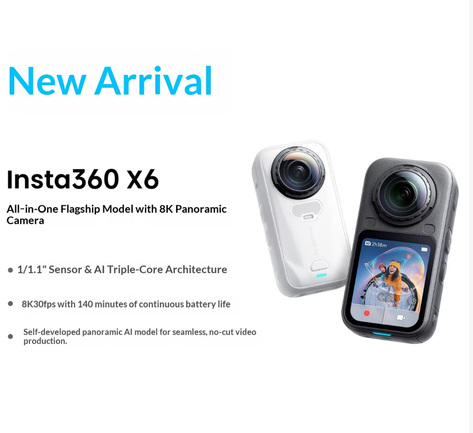 [New] Insta360 X6 360 Action Camera 8K Ultra HD CMOS Sensor Image ...