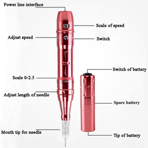 Ametralladora Microblading de <span class=keywords><strong>tatuaje</strong></span> de plata y oro rosa de alta calidad, funciona con batería para cejas, labios, tatuajes, <span class=keywords><strong>academia</strong></span> de entrenamiento - Product Image 5