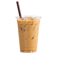 Gobelet jetable en PET transparent pour boissons froides, café glacé, thé au lait, café à emporter, vente en gros