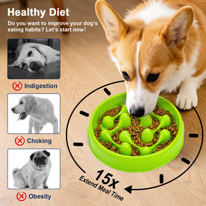 Gamelle interactive anti-glissement à motif ondulé en PP pour alimentation lente, matériau sûr et durable, pour toutes les races de chiens - Nouveauté 2026 - Product Image 5