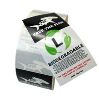 Étiquettes adhésives personnalisées en papier PLA, autocollants écologiques avec imprimés, biodégradables, pour emballage alimentaire, 100 pièces