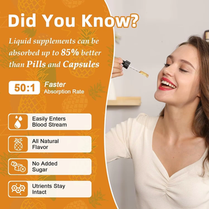 Thảo dược bổ sung hấp thụ cao magiê Glycinate giọt chất lỏng với vitamin B6 hương vị dứa tự nhiên cho chức năng não - Product Image 6