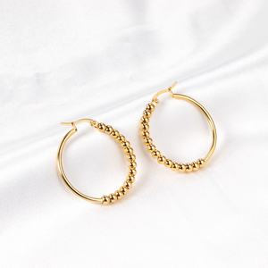 Pendientes Grandes de Acero Inoxidable, Chapados en Oro de 18K, Ligeros, Hipoalergénicos, para Mujer, Tendencia 2023, Estilo Minimalista - Product Image 6