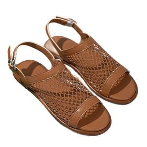 Sandalias de Plataforma Plana para Mujer, Tallas Grandes, Diseño de Malla Transpirable, Tendencia de Moda de Verano - Product Image 4