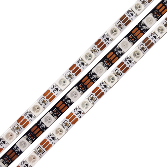 5V WS2812B RGB Smart LED Light Strip 60 LEDs 5mm Width Flexible App Control 5050 Matrix Addressable Light Strip