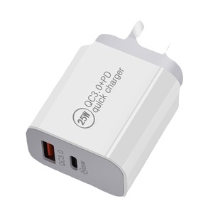 เครื่องชาร์จด่วน 25W QC3.0 PD อะแดปเตอร์ชาร์จเร็วแบบสองพอร์ต สีขาว มาตรฐานออสเตรเลีย - Product Image 5