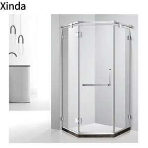 Porte de <span class=keywords><strong>douche</strong></span> en verre italien de luxe de haute qualité avec porte-serviettes Écran de baignoire pivotant rectangulaire populaire pour salle de bain - Product Image 3