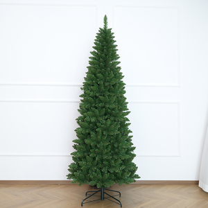 Pointed-Tip PVC <b>Lighted</b> Pencil Christmas <b>Tree</b>, Realistic Automatic <b>Tree</b> for Bedroom, Living Room & Mall Decoration - Product Image 1
