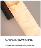 Applique murale LED moderne de luxe en cuivre pour chambre à coucher et hôtel, éclairage décoratif intérieur en albâtre naturel avec abat-jour en albâtre