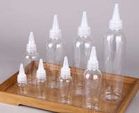 Bouteille en plastique transparente à bec pointu vide de 10 ml à 500 ml, bouteille à presser en PET pour huile capillaire, huile essentielle, sérum pour la peau, shampoing