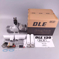 Moteur à essence DLE130 pour avion modèle réduit en aluminium, 130 cm³, bicylindre, deux temps, aspiration naturelle, compatible démarrage à froid