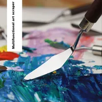 Lot de 7 spatules à peinture à l'huile, à tête plate ou pointue, en acier inoxydable, pour artistes, pour la gouache, le pigment, la peinture, le mélange et la texture, outil d'art