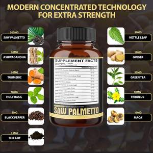 Cápsulas de Extracto de Saw Palmetto, Suplementos Herbales Orgánicos con Fórmula Sin Gluten y Sin OMG para Adultos, Marca Privada ODM/OEM - Product Image 2