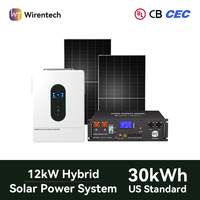 Kit de panneaux solaires 12 kW monophasé pour camping-car avec onduleur à batterie, panneaux solaires et alimentation mobile