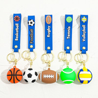Classic Alloy Acrylic+PVC Electronic Key Finder Lightweight Mini Ball Keychain Basketball Football Rugby Charm for Backpacks