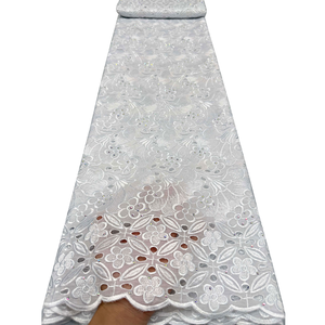 Tissu en dentelle suisse de haute qualité NI.AI, dentelle brodée florale multicolore avec strass pour robe de mariée pour femmes africaines - Product Image 4