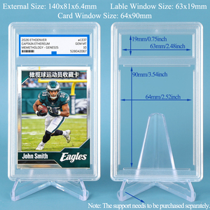 SUNSHING Factory 20pt 35pt Graded <b>Card</b> <b>Holder</b> 64x90mm Ultrasonic <b>Card</b> Slab 63x19mm Label Size Acrylic Trading <b>Card</b> Case Grading - Product Image 5
