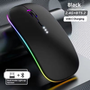 Ultra-Thin Charging Silent Dual-Mode Photoelectric Blue Tooth Battery Display Illuminated <b>Wireless</b> <b>Mouse</b> Tablet Phone - Product Image 5